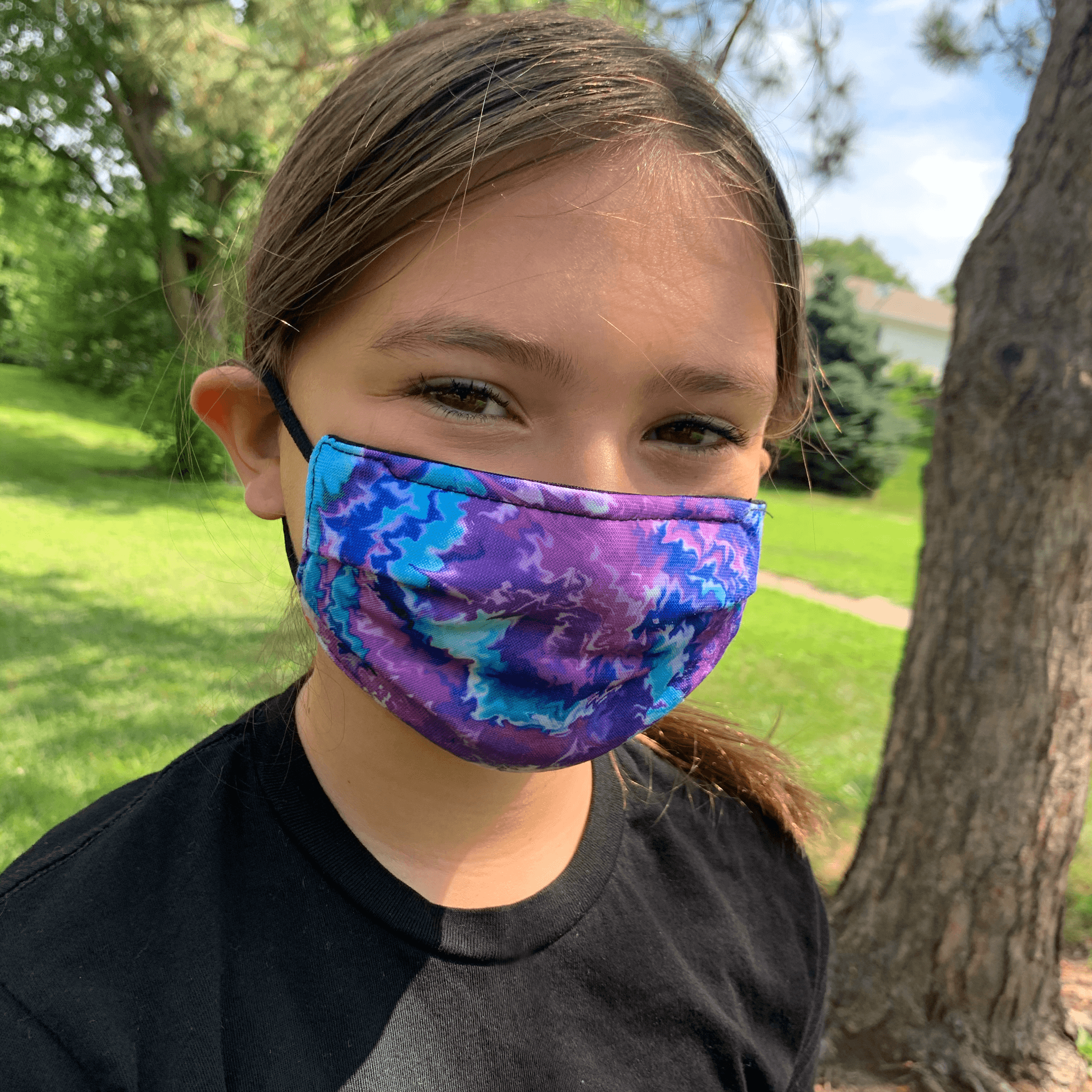 Tie-Dye Design Medical Style Mask Masked Family 
